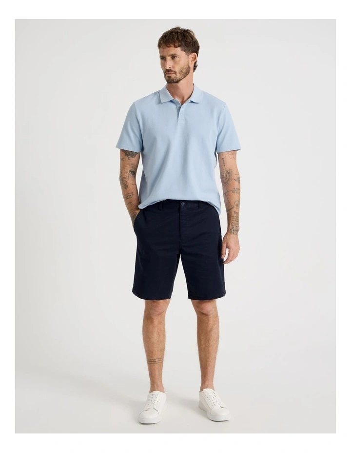 Jersey Short Sleeve Polo in Light Blue image 3