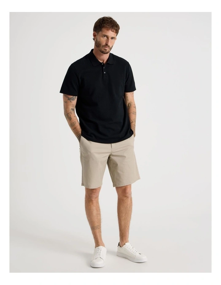 Jersey Short Sleeve Polo in Jet Black image 2