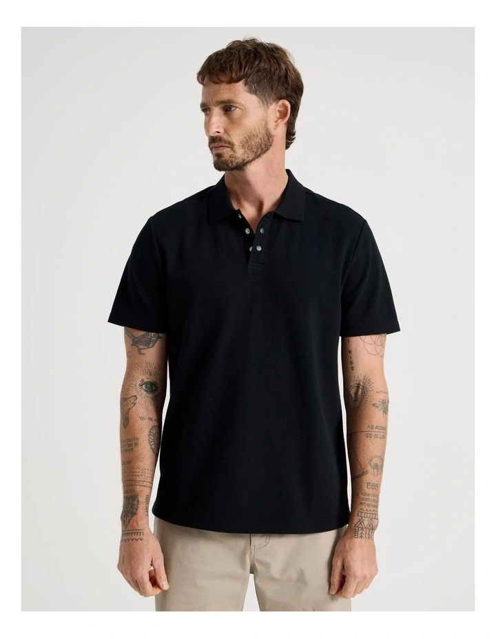 Jersey Short Sleeve Polo in Jet Black image 4