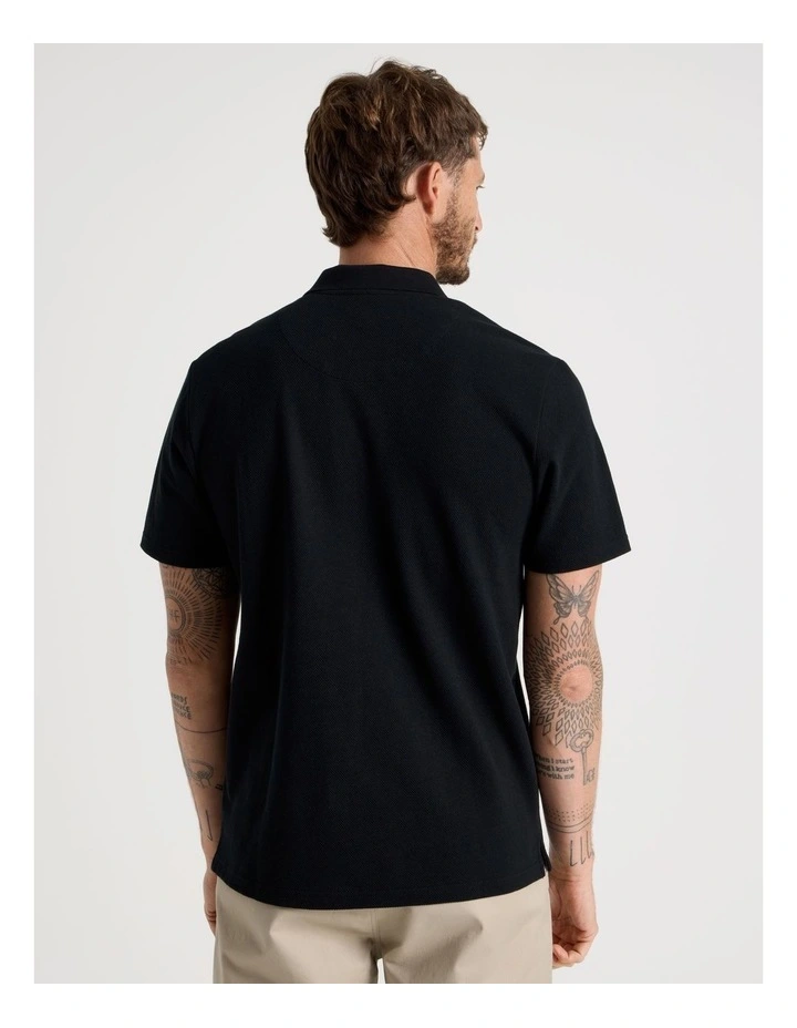 Jersey Short Sleeve Polo in Jet Black image 5