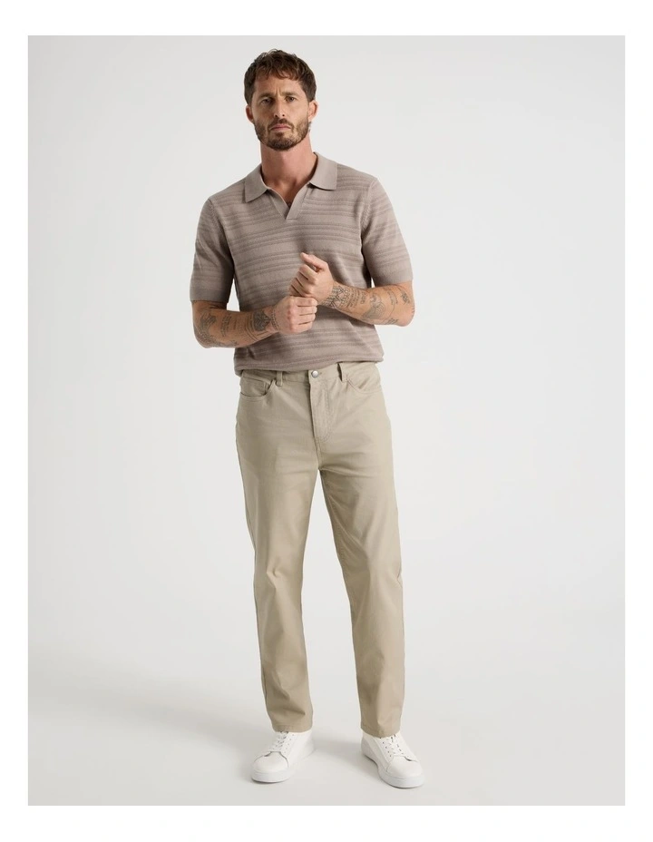 Horizontal Knit Polo in Taupe image 4