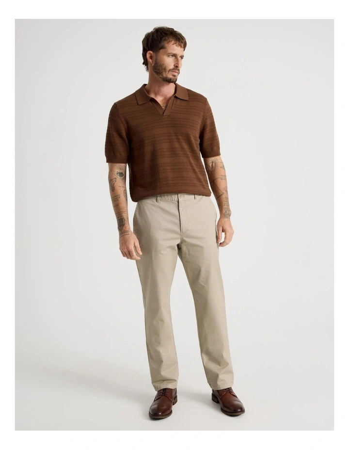 Horizontal Knit Polo in Brown image 2