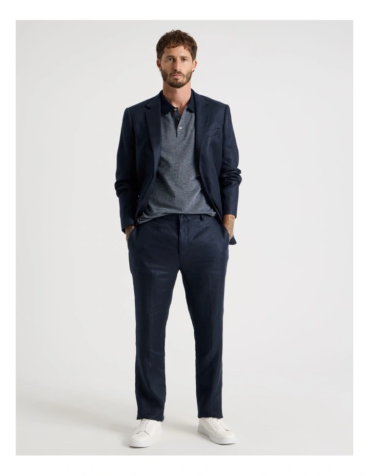 Mercerised Cotton Birds Eye Polo in Navy image 3