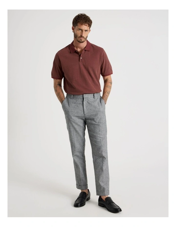 Mercerised Cotton Birds Eye Polo in Sand image 2