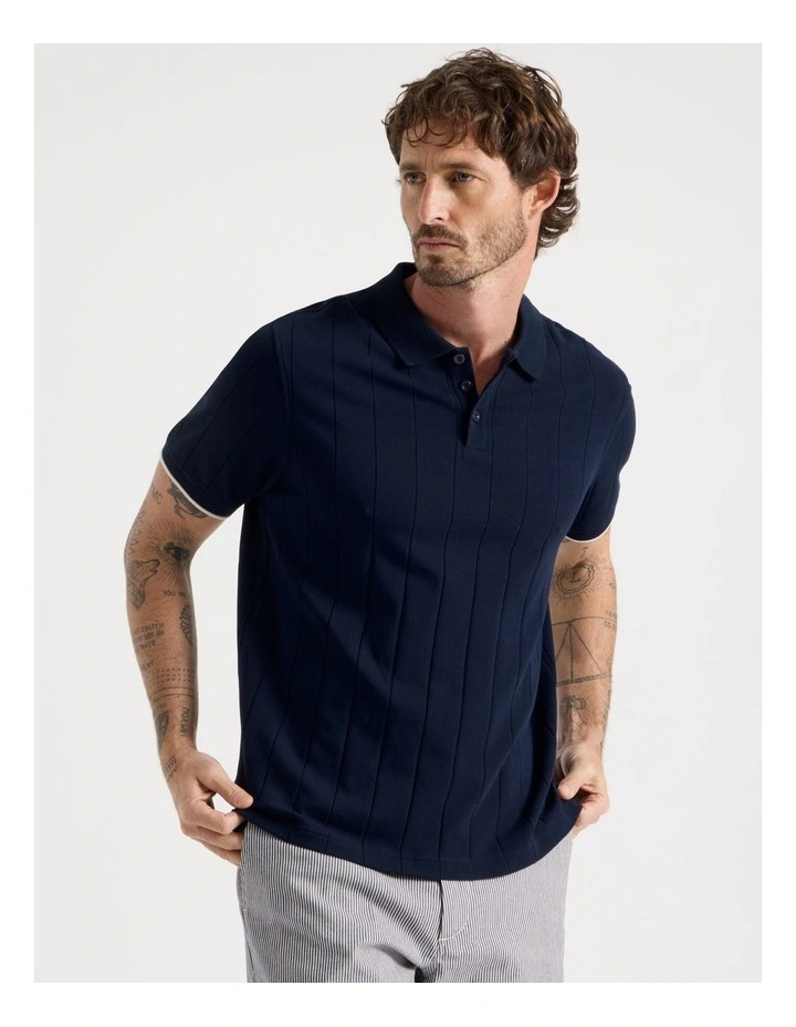 Wide Rib Polo in Navy image 1