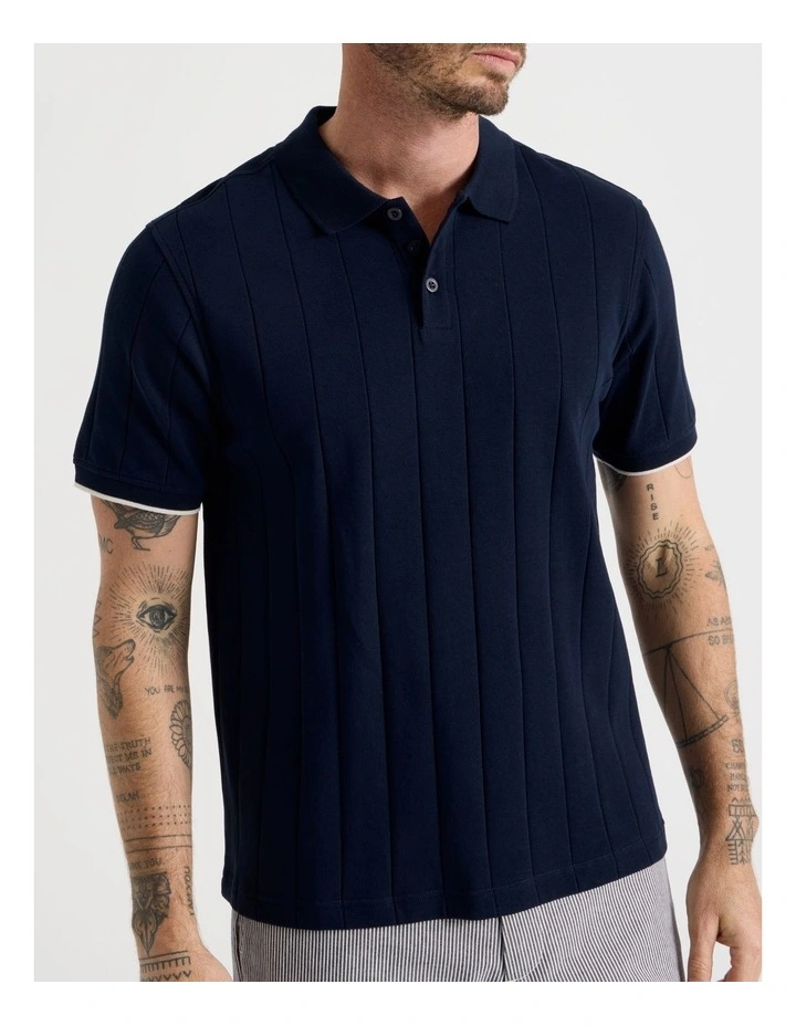 Wide Rib Polo in Navy image 4