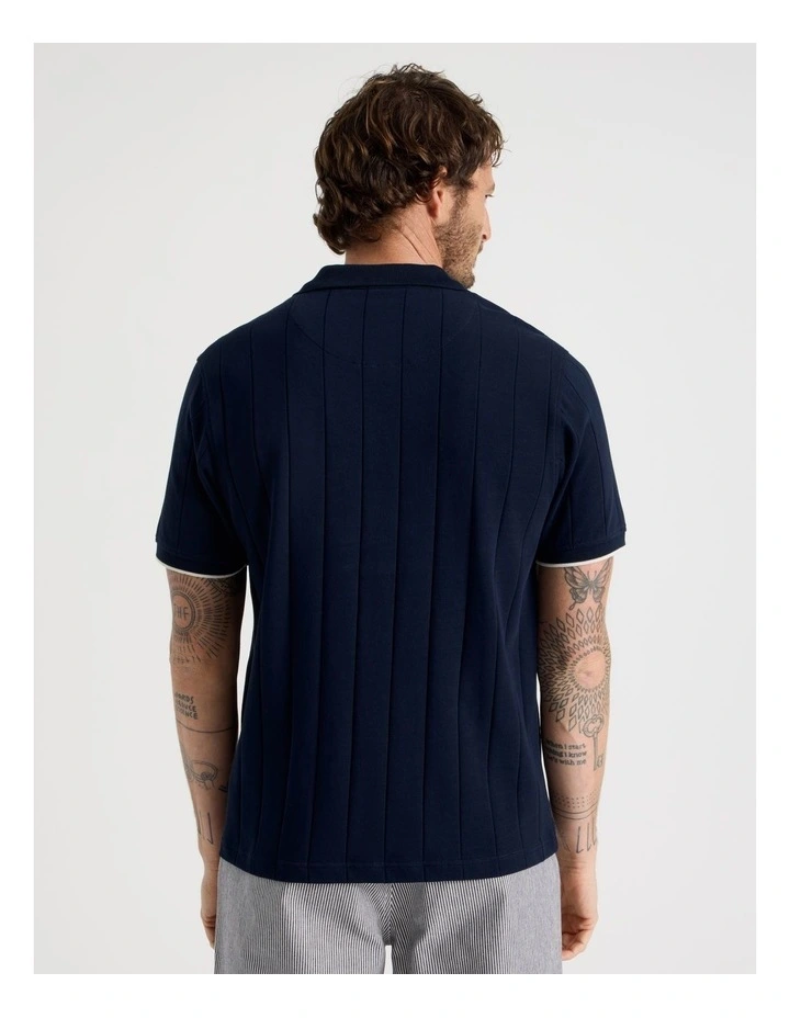 Wide Rib Polo in Navy image 6