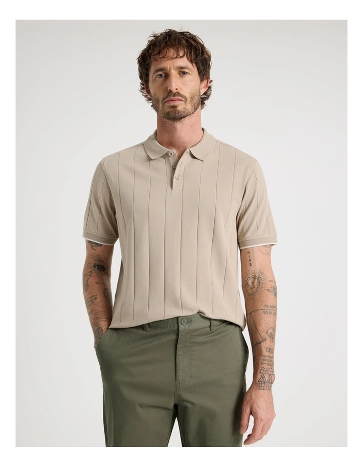 Wide Rib Polo in Sand image 1