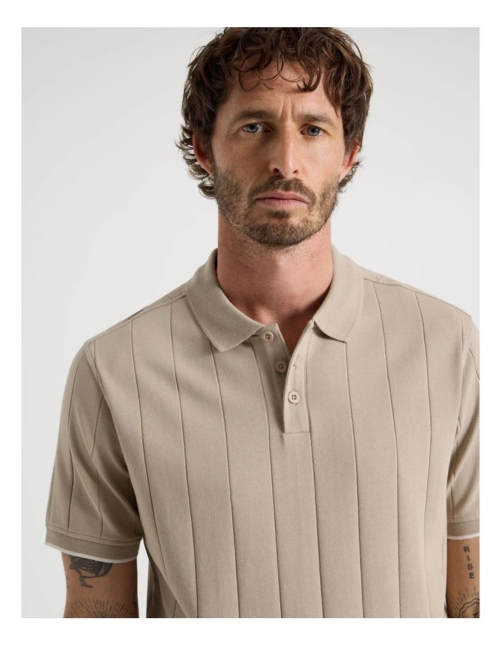 Wide Rib Polo in Sand image 3