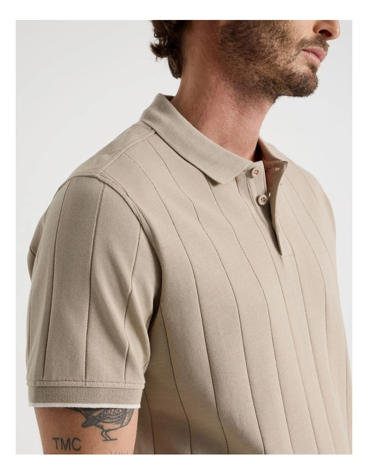Wide Rib Polo in Sand image 7