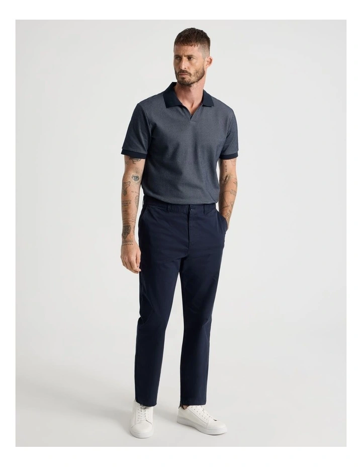 Textured Polo in Navy image 4