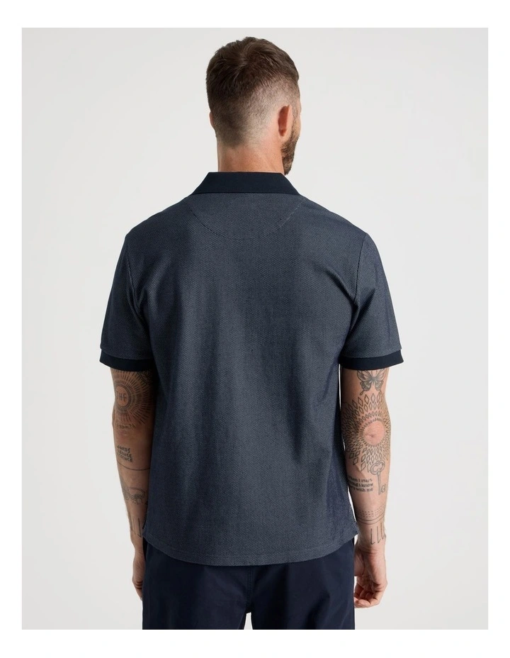 Textured Polo in Navy image 6