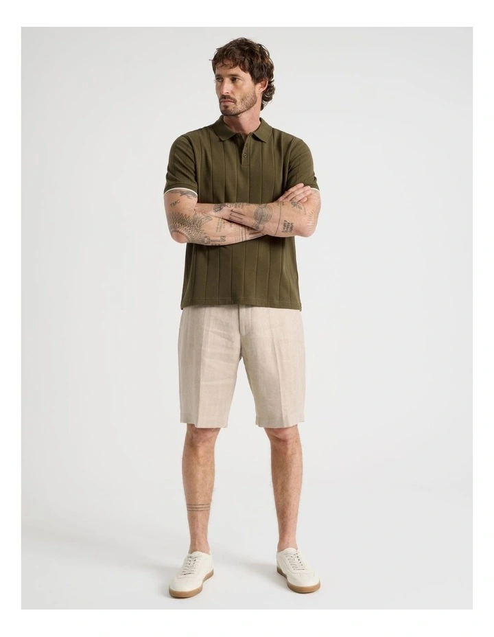 Wide Rib Polo in Olive image 3