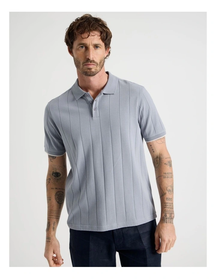 Wide Rib Polo in Steel image 1