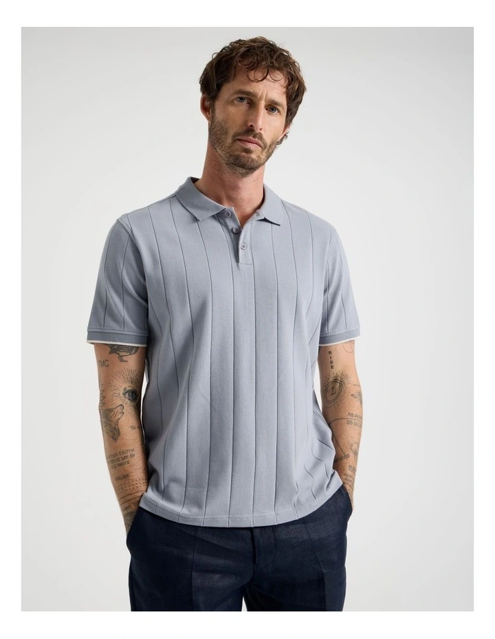 Wide Rib Polo in Steel image 3