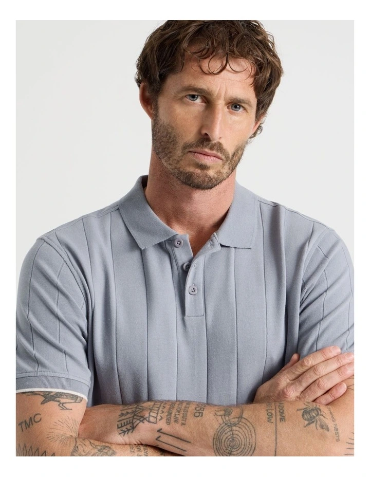 Wide Rib Polo in Steel image 4