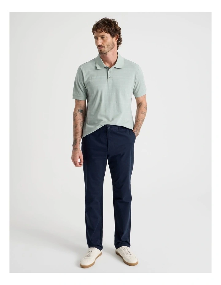 Self Stripe Polo in Seagrass image 2