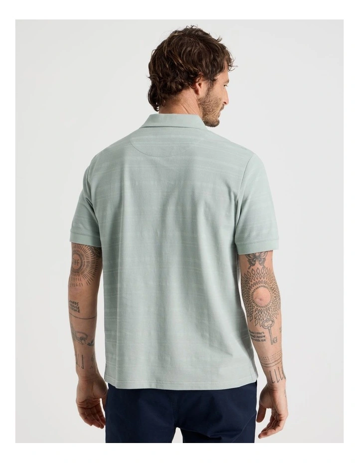 Self Stripe Polo in Seagrass image 6