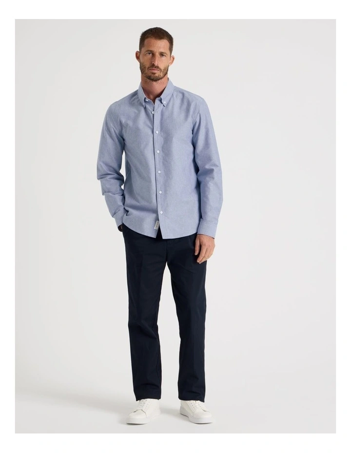 Long Sleeve Oxford Shirt in Blue image 3