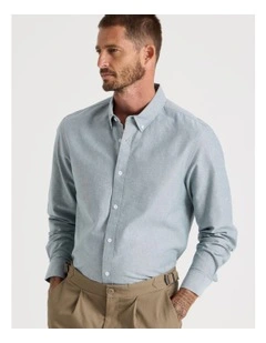 Long Sleeve Oxford Shirt in Emerald