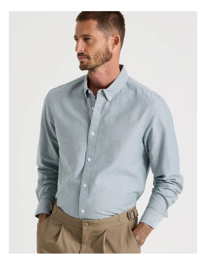 Long Sleeve Oxford Shirt in Emerald image 1