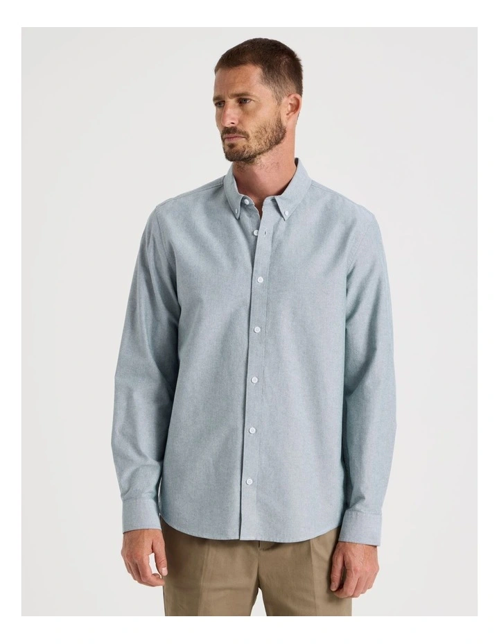 Long Sleeve Oxford Shirt in Emerald image 3