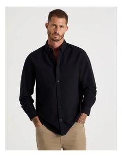 Long Sleeve Oxford Shirt Black