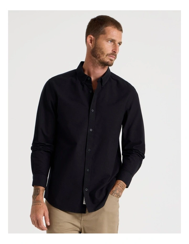 Long Sleeve Oxford Shirt Black image 5