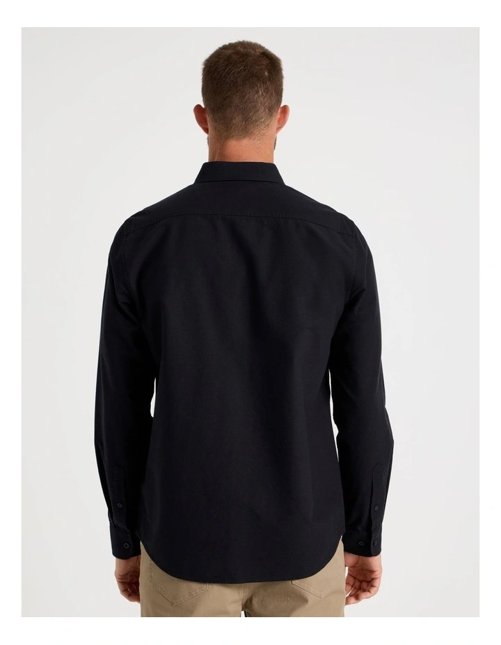 Long Sleeve Oxford Shirt Black image 6