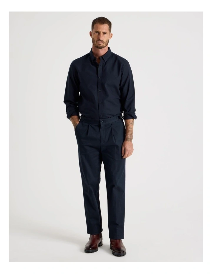 Long Sleeve Oxford Shirt in Navy image 2