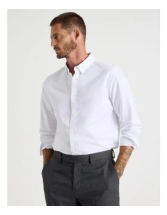 Long Sleeve Oxford Shirt in White
