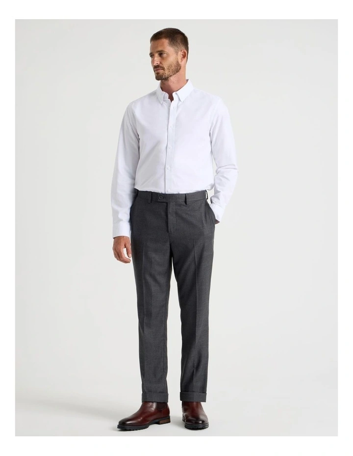 Long Sleeve Oxford Shirt in White image 3