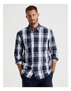 Long Sleeve Check Shirt in Blue