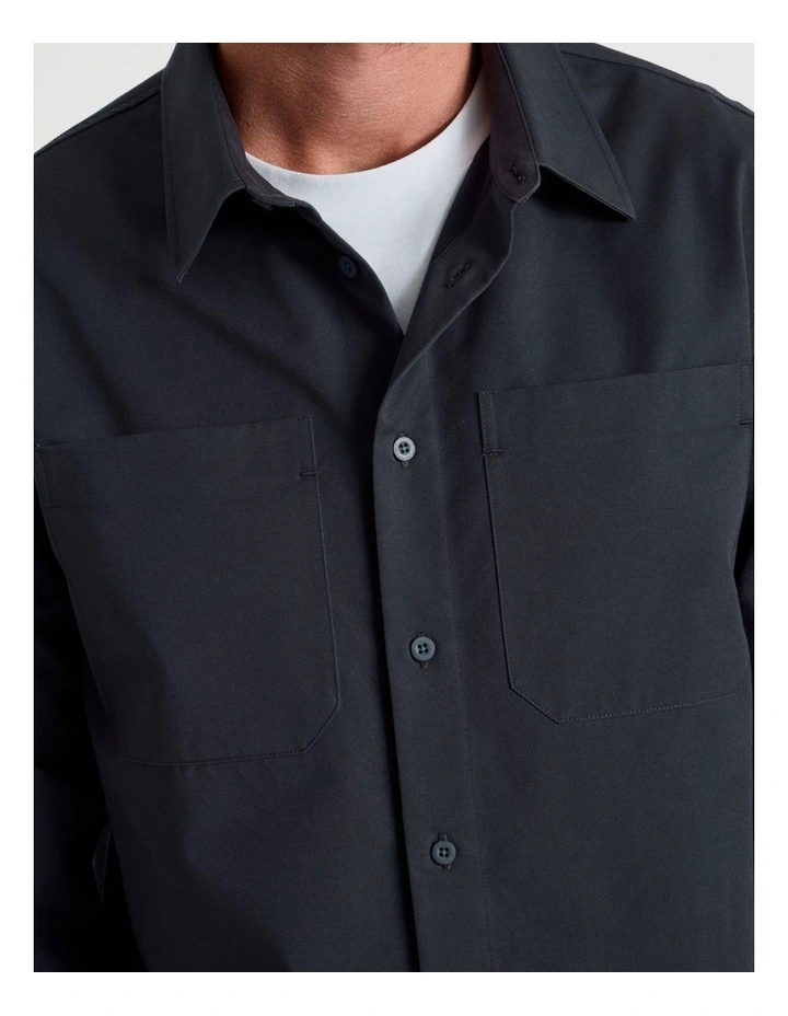Lyocell Long Sleeve Shirt in Charcoal image 3