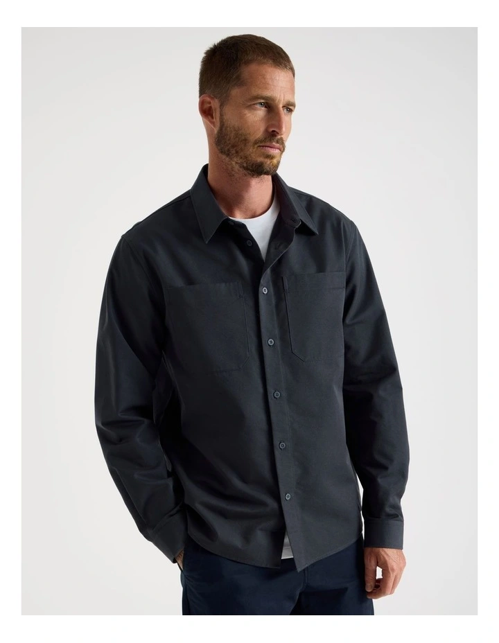 Lyocell Long Sleeve Shirt in Charcoal image 4