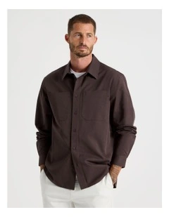 Lyocell Long Sleeve Shirt in Brown