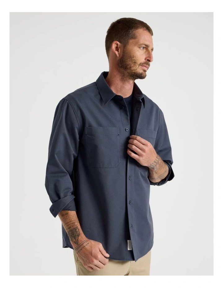 Lyocell Long Sleeve Shirt in Midnight image 1