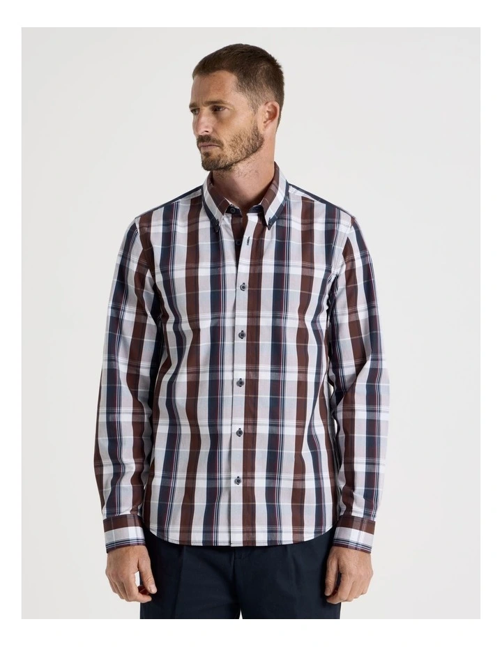Long Sleeve Check Shirt in Navy image 4