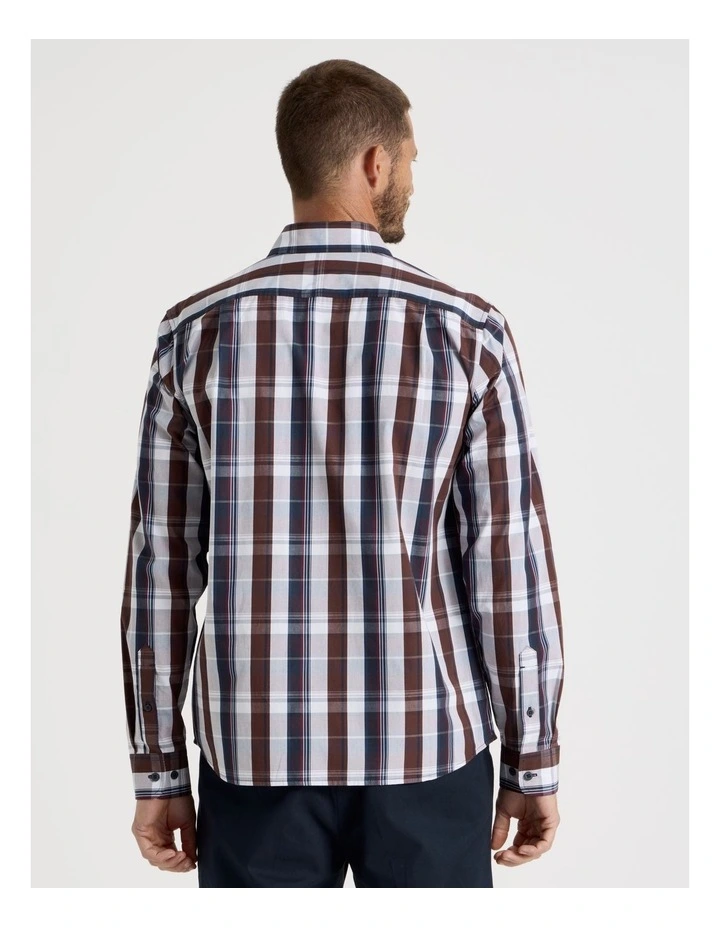 Long Sleeve Check Shirt in Navy image 5