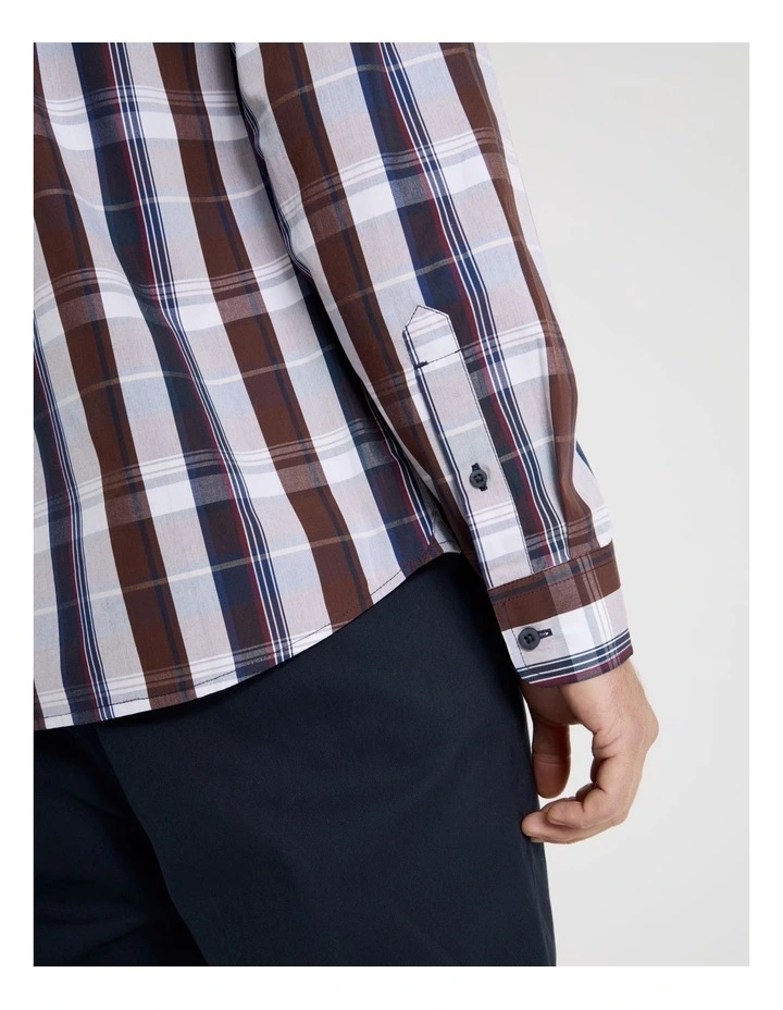 Long Sleeve Check Shirt in Navy image 6