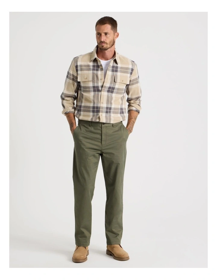 Double Pocket Long Sleeve Check Shirt in Black image 5