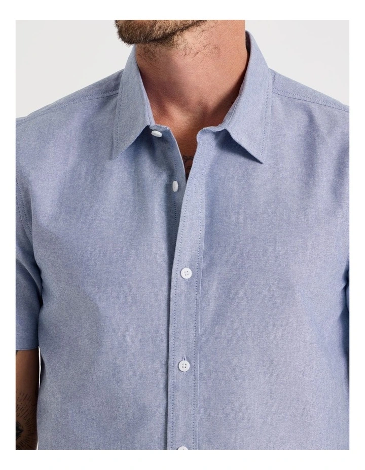 Short Sleeve Oxford Shirt in Blue image 5