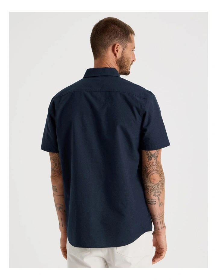 Short Sleeve Oxford Shirt in Navy image 6