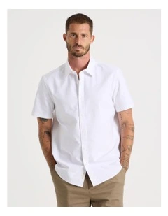 Short Sleeve Oxford Shirt in White