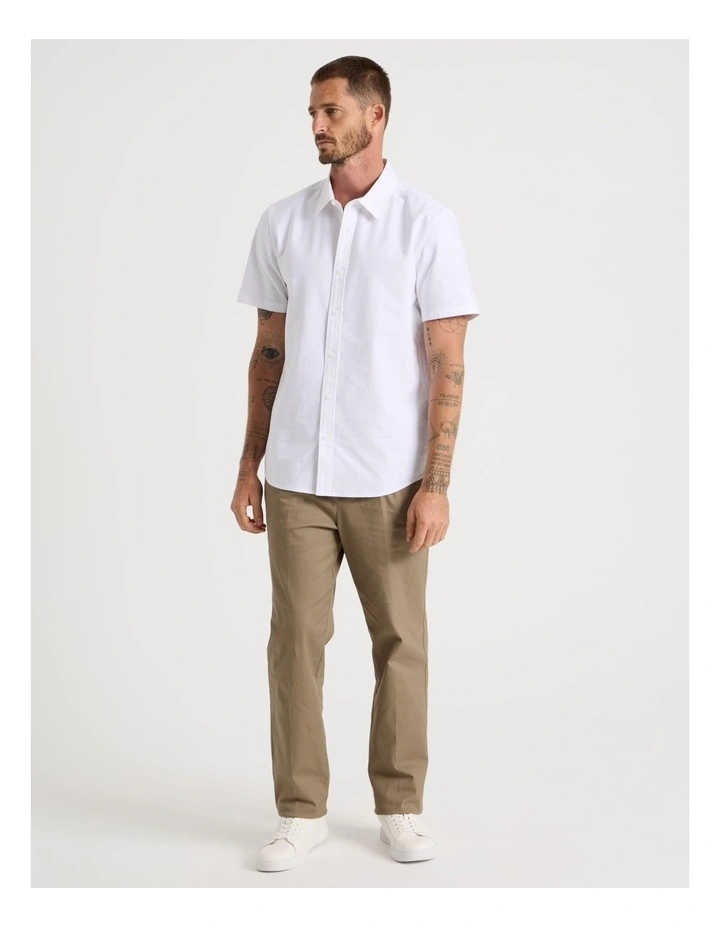 Short Sleeve Oxford Shirt in White image 3