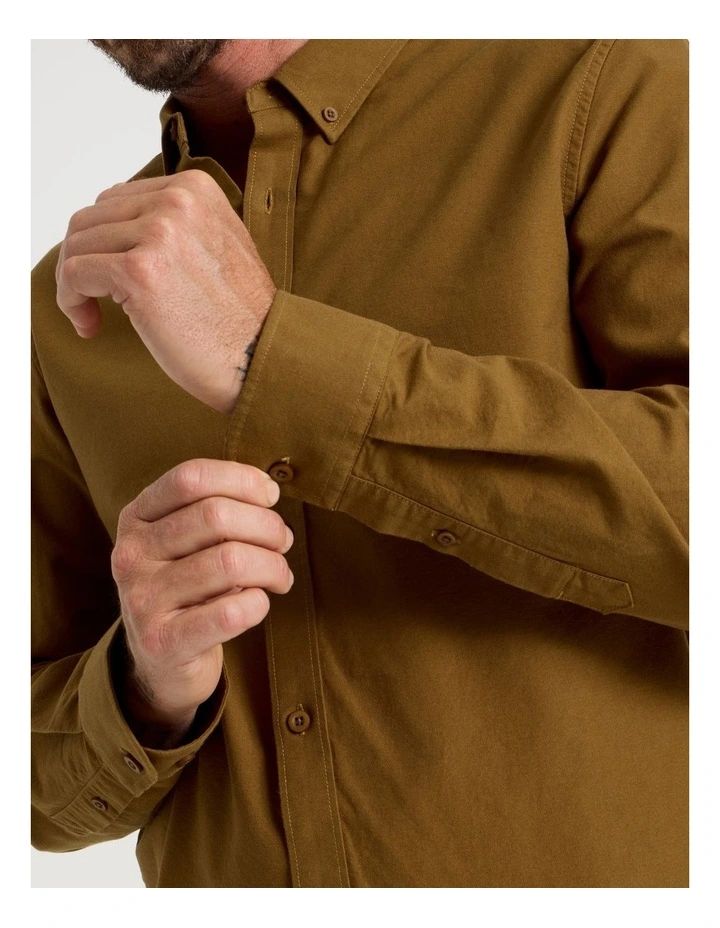 Long Sleeve Oxford Shirt in Caramel image 2