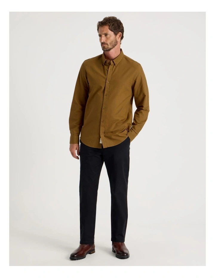 Long Sleeve Oxford Shirt in Caramel image 3