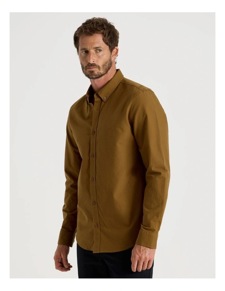 Long Sleeve Oxford Shirt in Caramel image 5