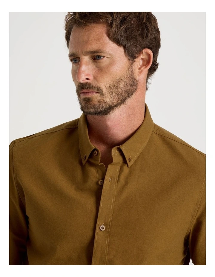 Long Sleeve Oxford Shirt in Caramel image 7