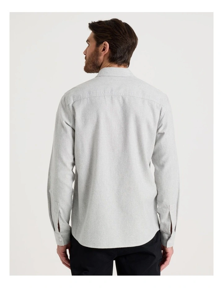 Printed Brushed Cotton Shirt in Sand image 6